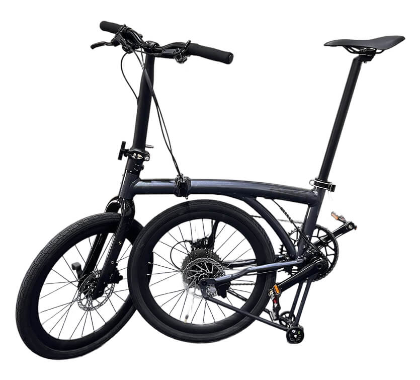 Side profile of Java Neo 3 Trifold 20-inch folding bike with 20-inch aero disc brake wheels