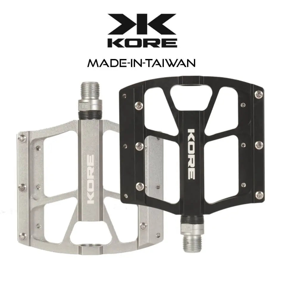 KORE K105 Bicycle Pedals – Made in Taiwan, 3 Bearings, Lightweight & Durable
