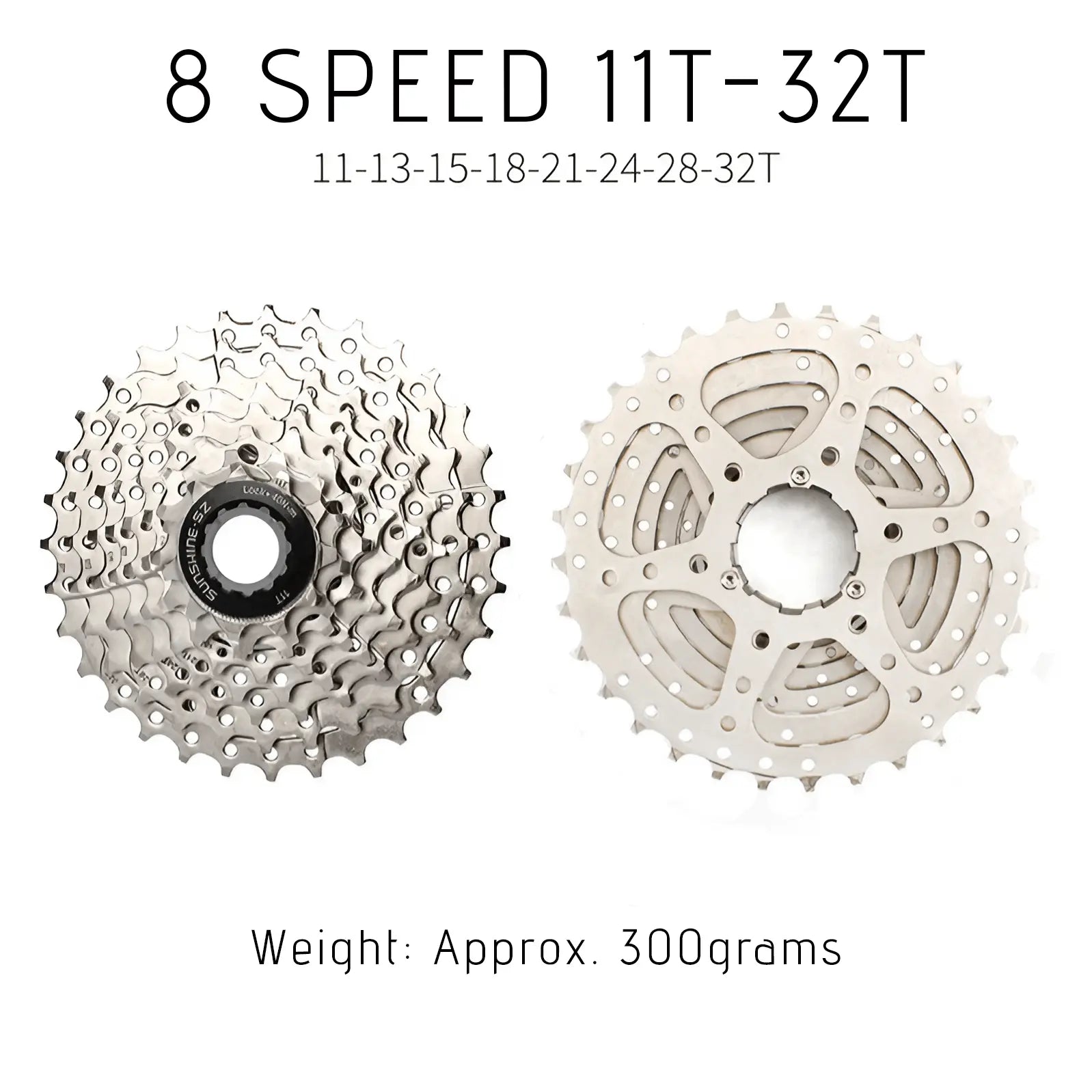 Sunshine SZ Brand Cassette - Compatible with Shimano and Sram Derailleurs